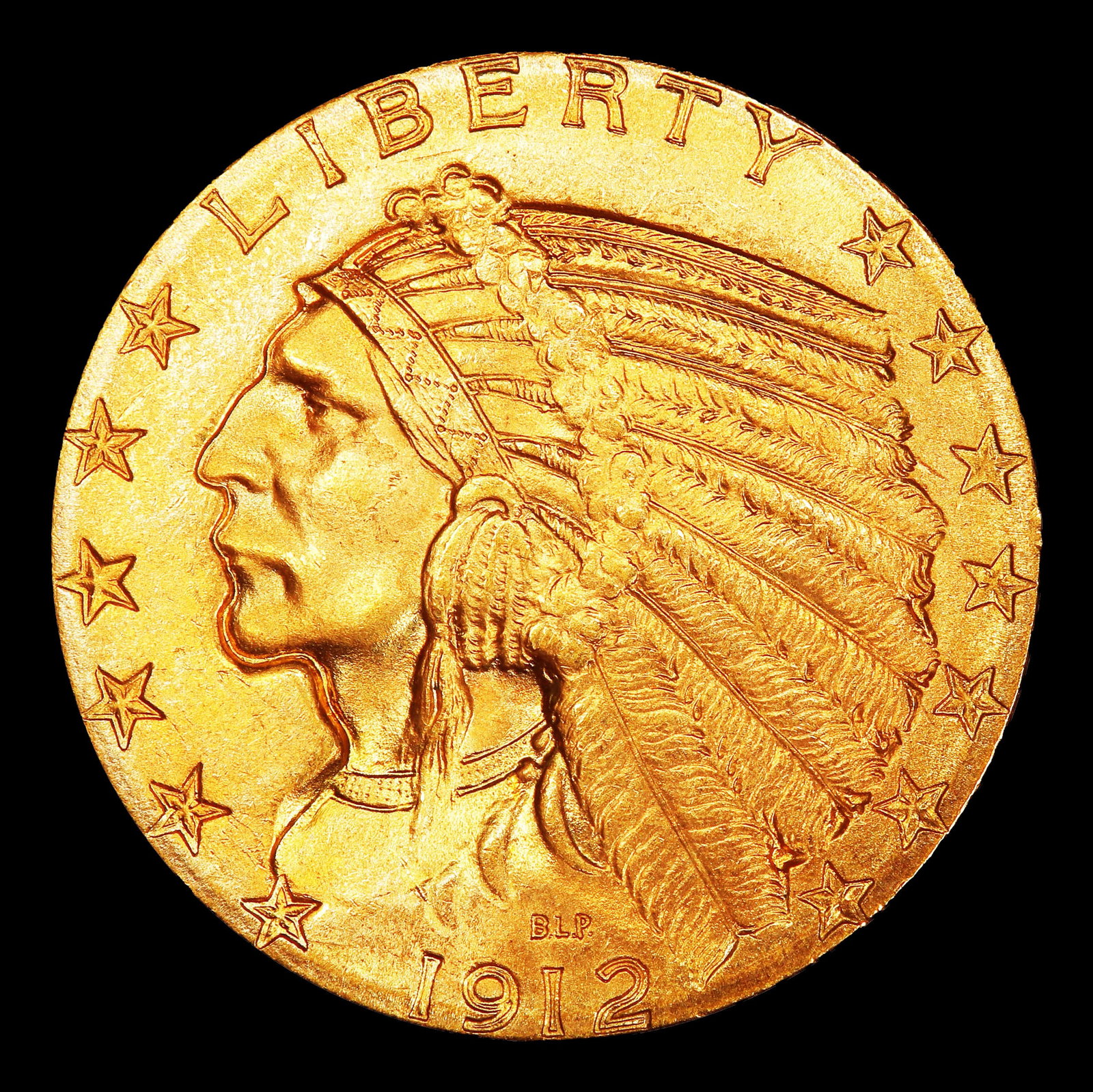 1912-p Gold Indian Half Eagle Near Top Pop! $5 ms65 SEGS - 2