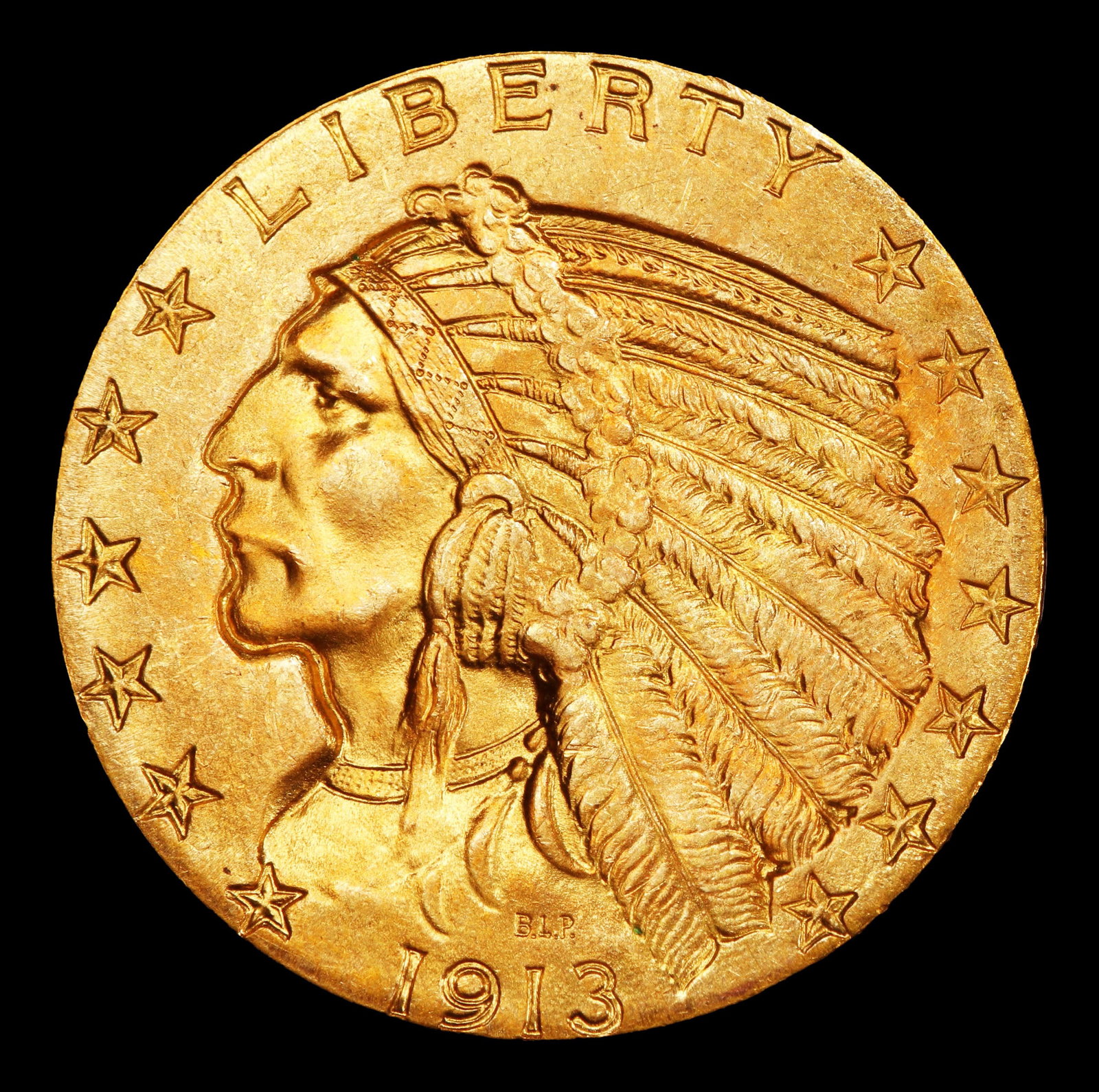 1913-p Gold Indian Half Eagle Near Top Pop! $5 ms65+ SEGS - 2