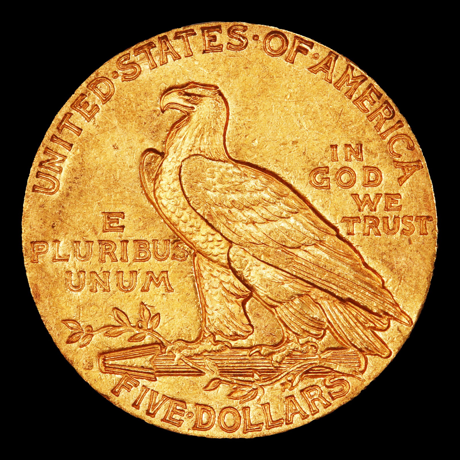 1913-s Gold Indian Half Eagle $5 ms62+ USCG - 3