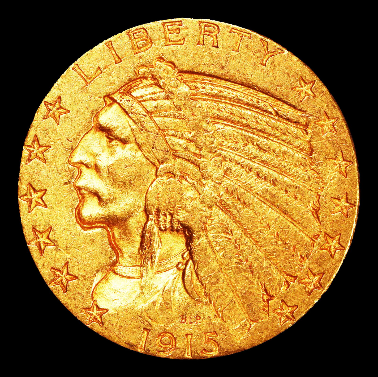 1915-s Gold Indian Half Eagle $5 ms62 USCG - 2