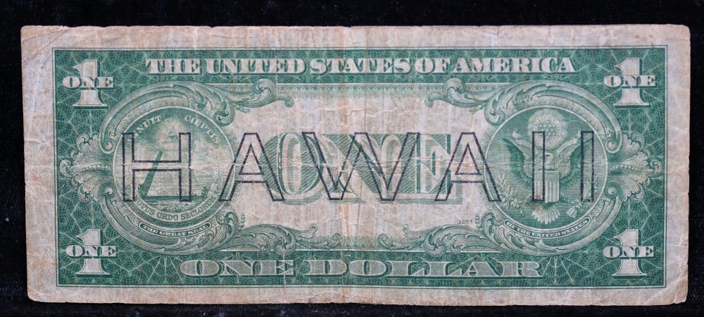 1935A $1 Silver Certificate Hawaii WWII Emergency Currency Grades vf+ - 3