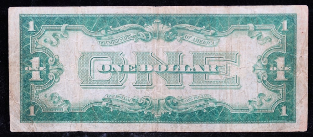 1928B $1 Blue Seal Silver Certificate "Funnyback" Grades vf+ - 3