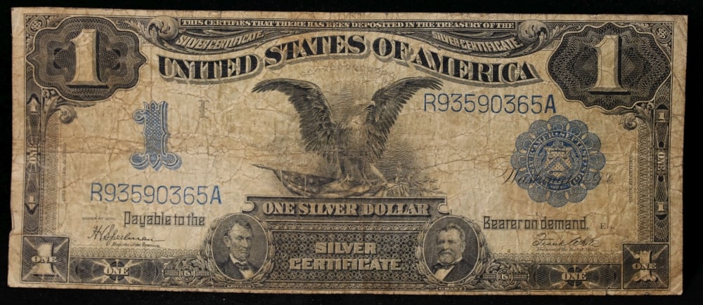 1899 $1 large size Silver Certificate "Black Eagle" Grades f+ Signatures Speelman/White - 2