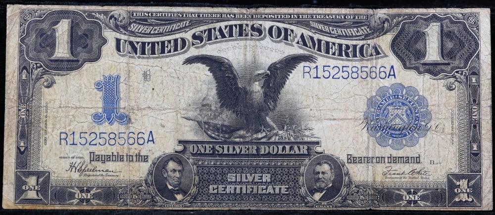 1899 $1 large size Silver Certificate "Black Eagle" Grades vf+ Signatures Speelman/White - 2