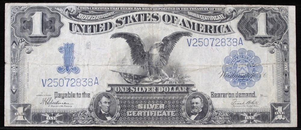 1899 $1 large size Silver Certificate "Black Eagle" Grades vf++ Signatures Speelman/White - 2