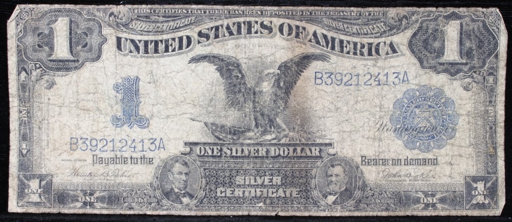 1899 $1 large size Silver Certificate "Black Eagle" Grades f+ Signatures Teehee/Burke - 2