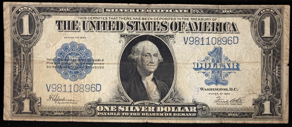 1923 $1 large size Silver Certificate Grades vf+ Signatures Speelman/White - 2