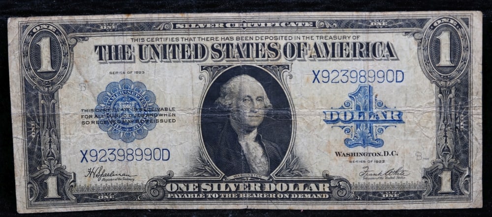 1923 $1 large size Silver Certificate Grades vf+ Signatures Speelman/White - 2