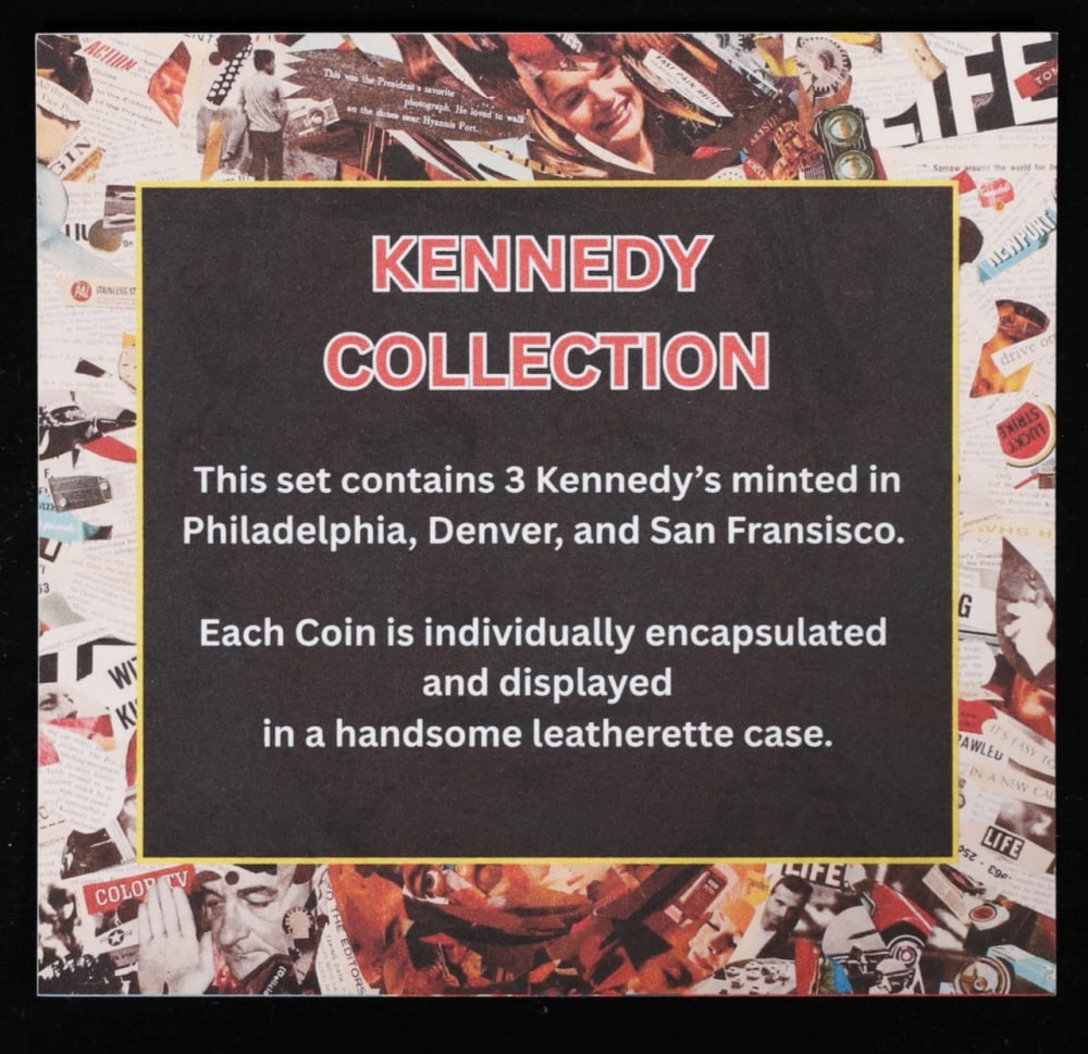 Complete 3 PC. 1993 Kennedy Half Dollar 50c set In Custom Box W/ Special Backer Card BU & Proof C... - 7