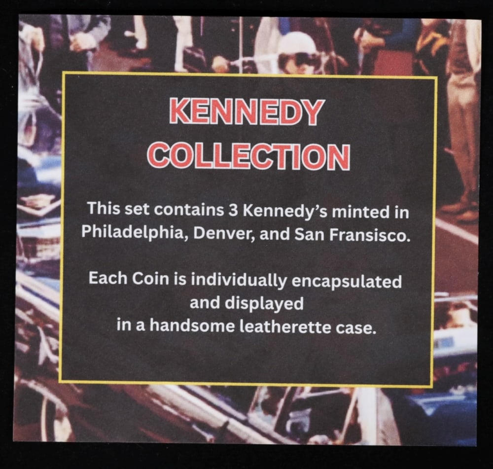 Complete 3 PC. 1994 Kennedy Half Dollar 50c set In Custom Box W/ Special Backer Card BU & Proof C... - 7