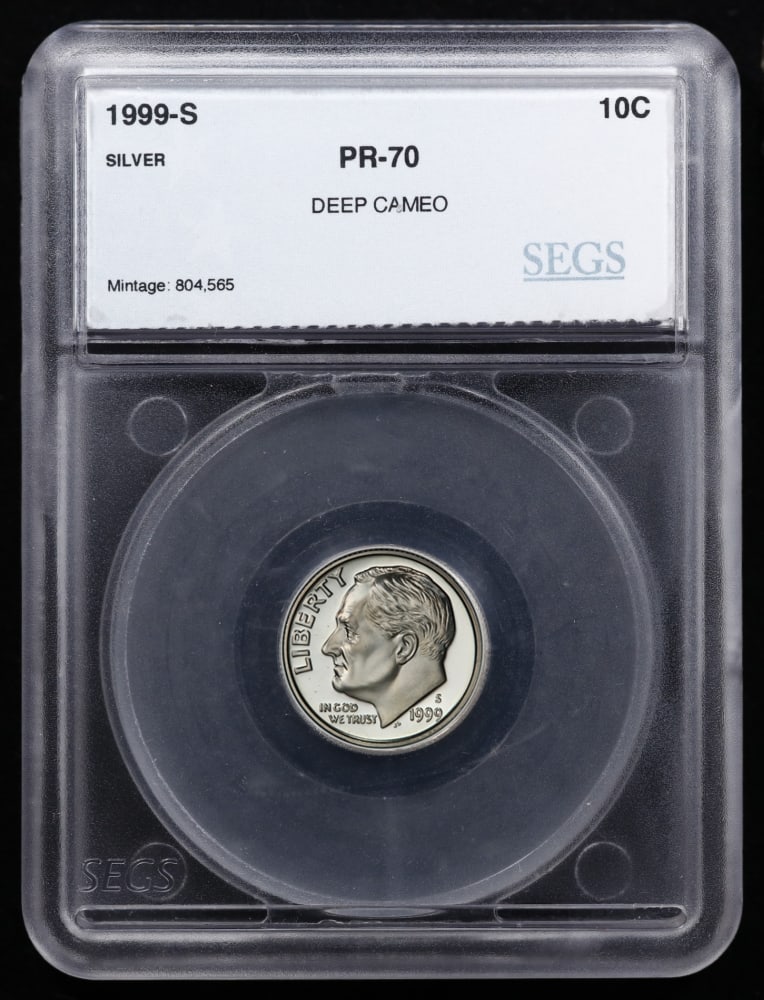 Rare 1999 US Silver Proof Set Graded pr70 DCAM By SEGS about 1.5 oz of pure silver KEY TO THE SER... - 4