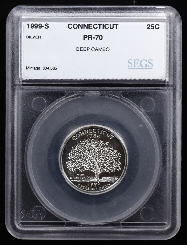 Rare 1999 US Silver Proof Set Graded pr70 DCAM By SEGS about 1.5 oz of pure silver KEY TO THE SER... - 5