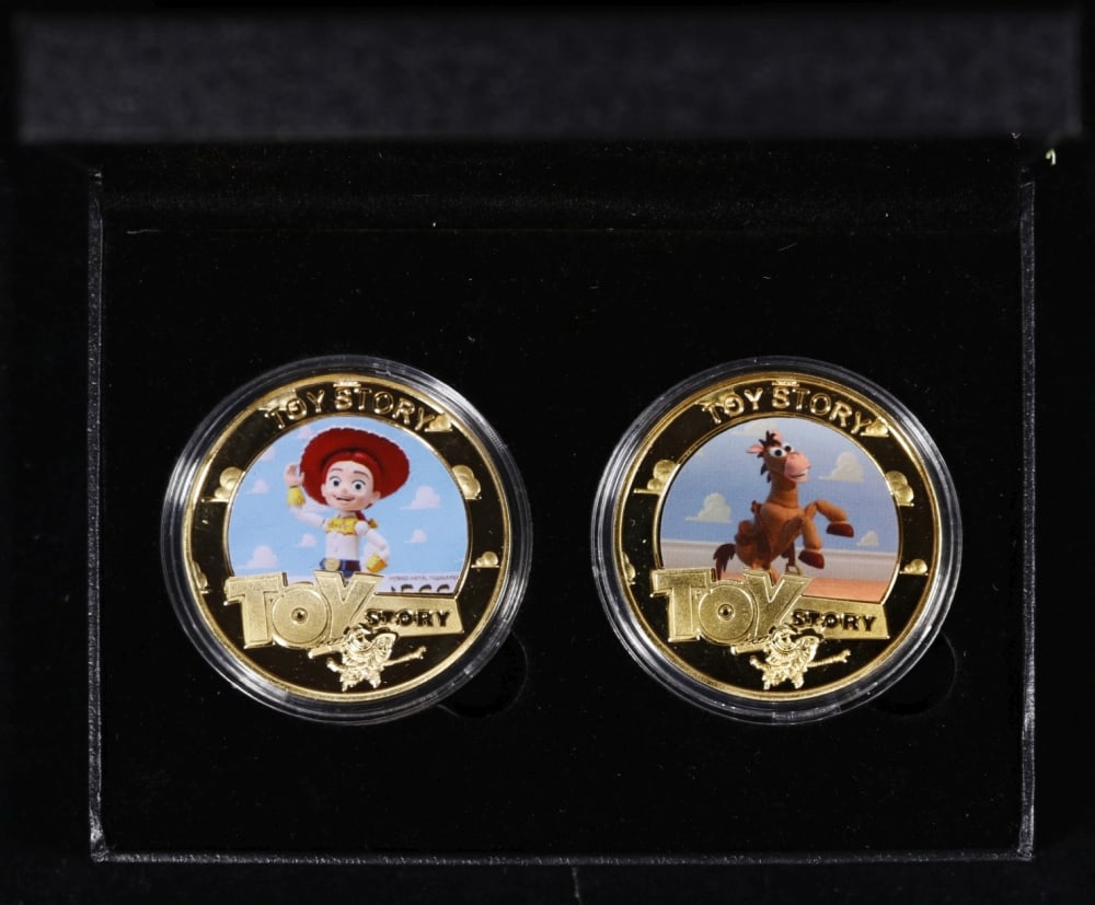 2 Coin Toy Story 2 Gold Plated Round Collection In Custom Box W/ Special Backer card - 3