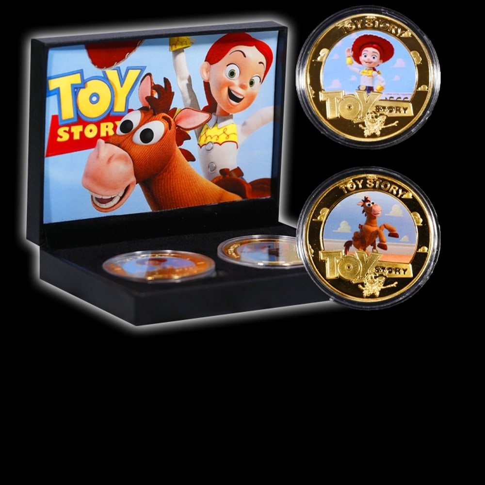 2 Coin Toy Story 2 Gold Plated Round Collection In Custom Box W/ Special Backer card - 5