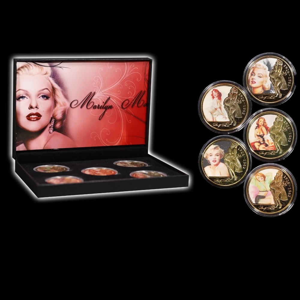 5 Coin Marilyn Monroe Gold Plated Round Collection Pop Culture Icon - 4