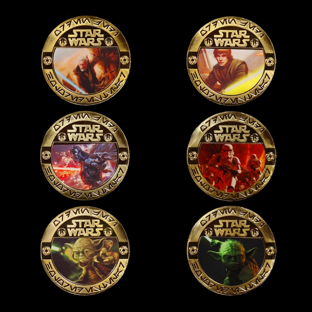 6 Coin Star Wars Gold Plated Round Collection - 2