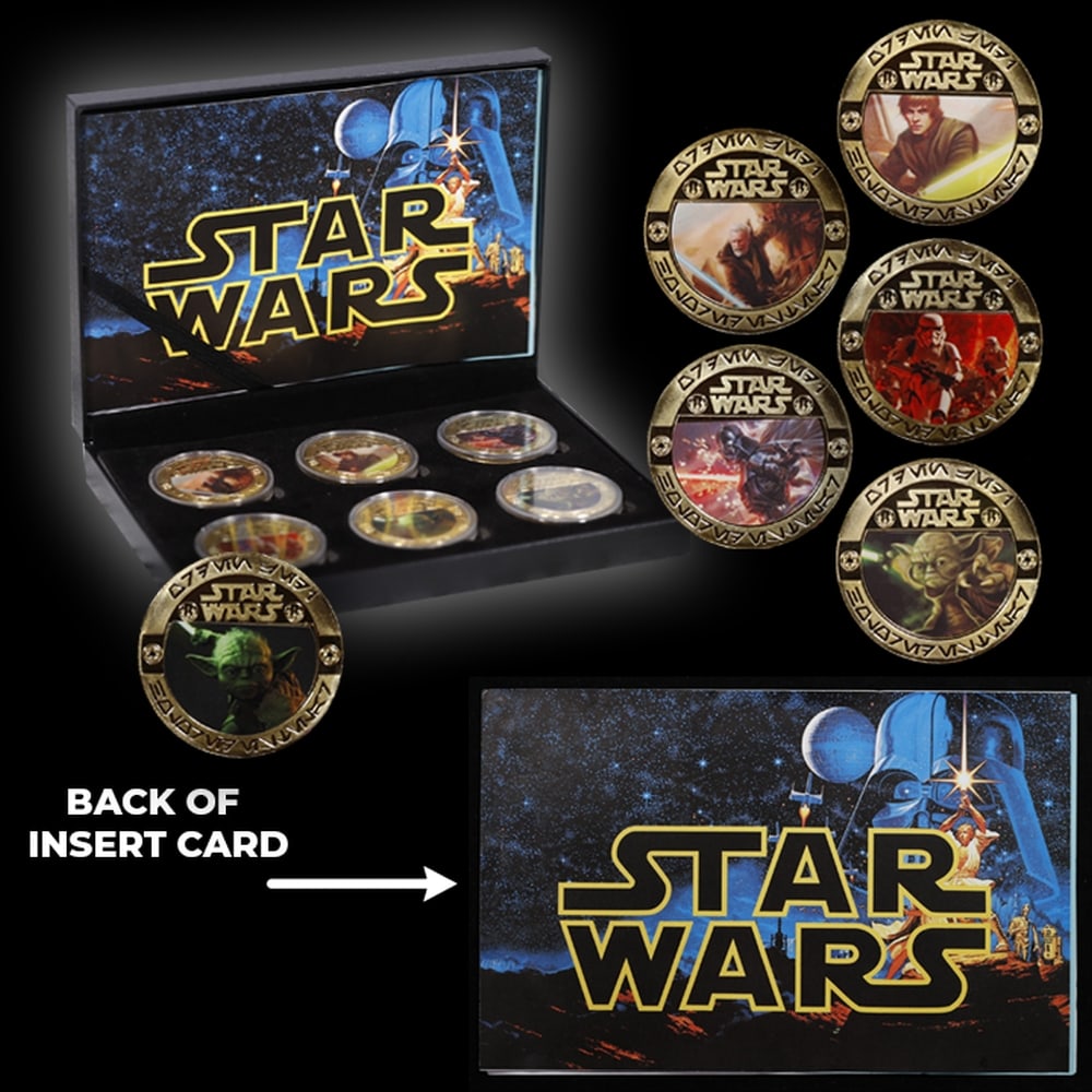 6 Coin Star Wars Gold Plated Round Collection - 4