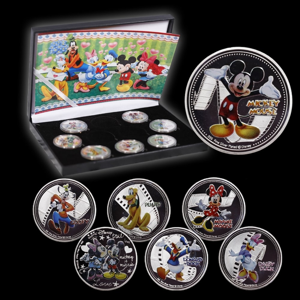 7 Coin Mickey Mouse & Friends .999 Fine Silver Plated Round Collection - 3