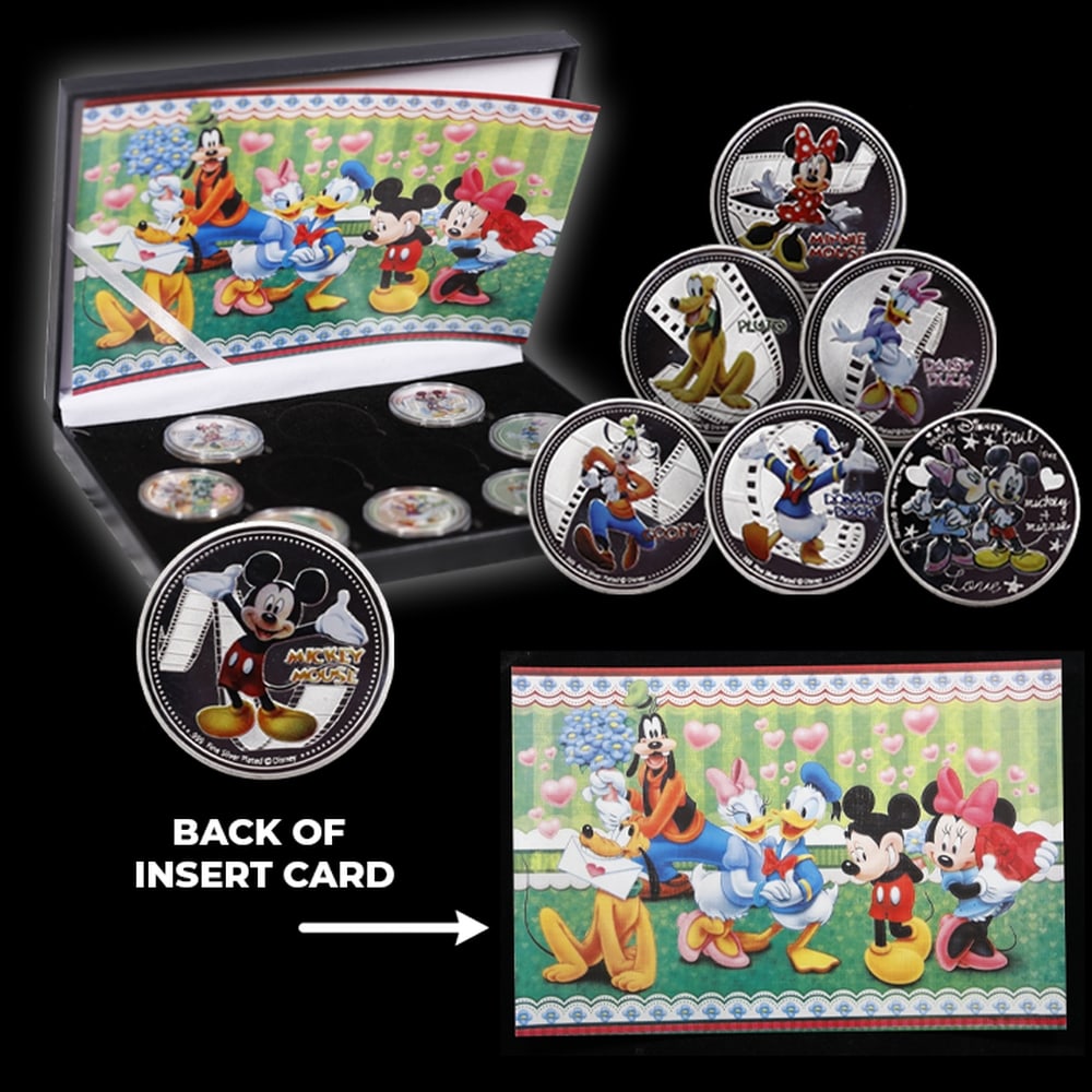 7 Coin Mickey Mouse & Friends .999 Fine Silver Plated Round Collection - 4