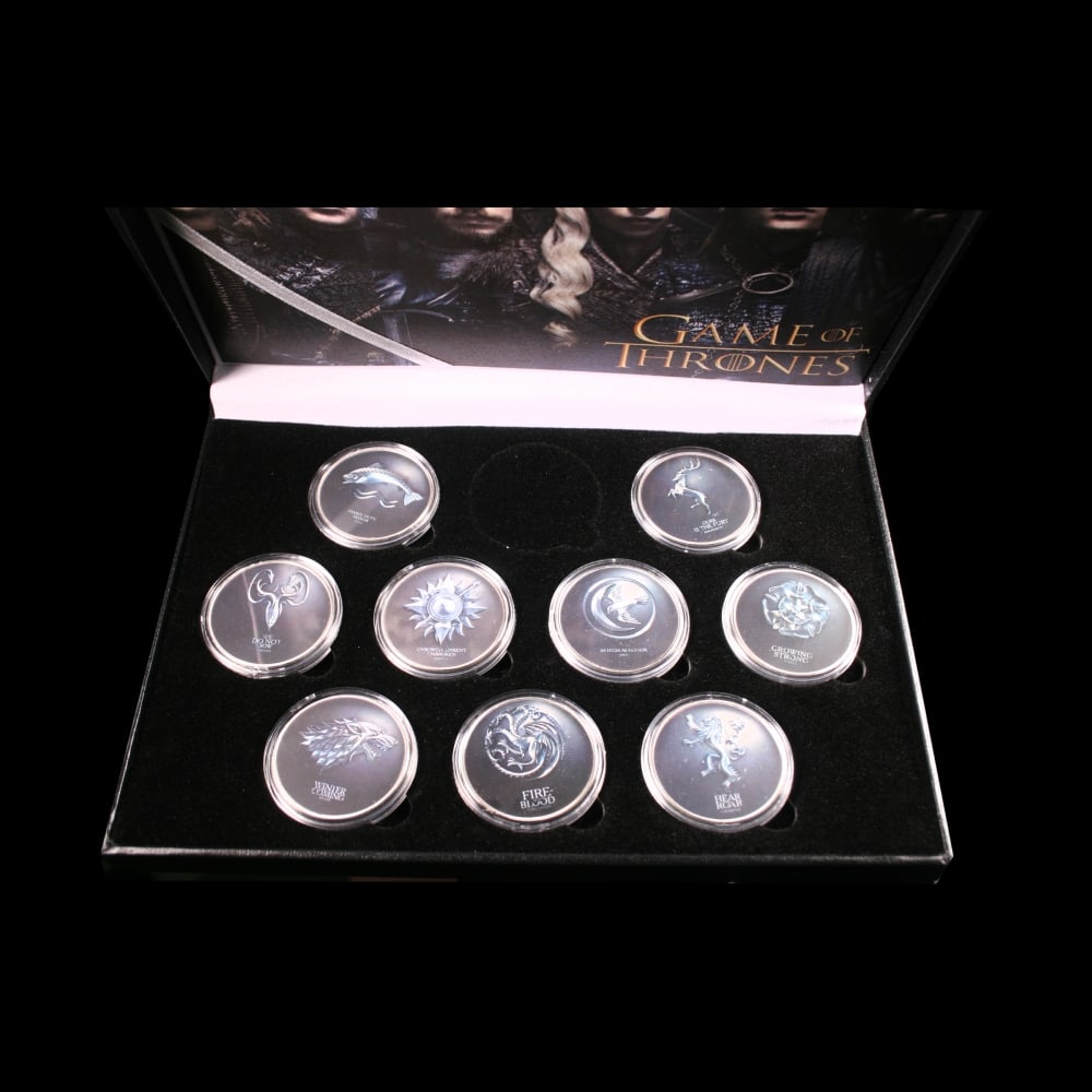 9 Coin Game of Thrones Silver Plated Round Collection - 3