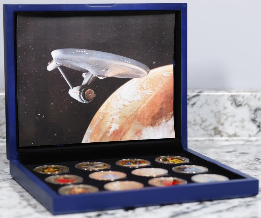 Limited Edition 12 Coin Star Trek The Original Series A Gold Plated Collection In Custom WOODEN Box - 2