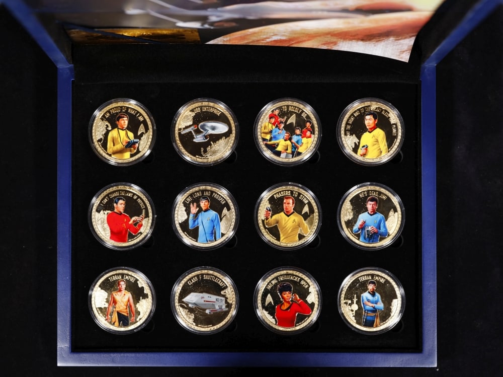 Limited Edition 12 Coin Star Trek The Original Series A Gold Plated Collection In Custom WOODEN Box - 3