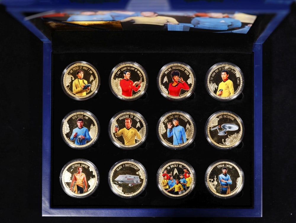 Limited Edition 12 Coin Star Trek The Original Series B Gold Plated Collection In Custom WOODEN Box - 3