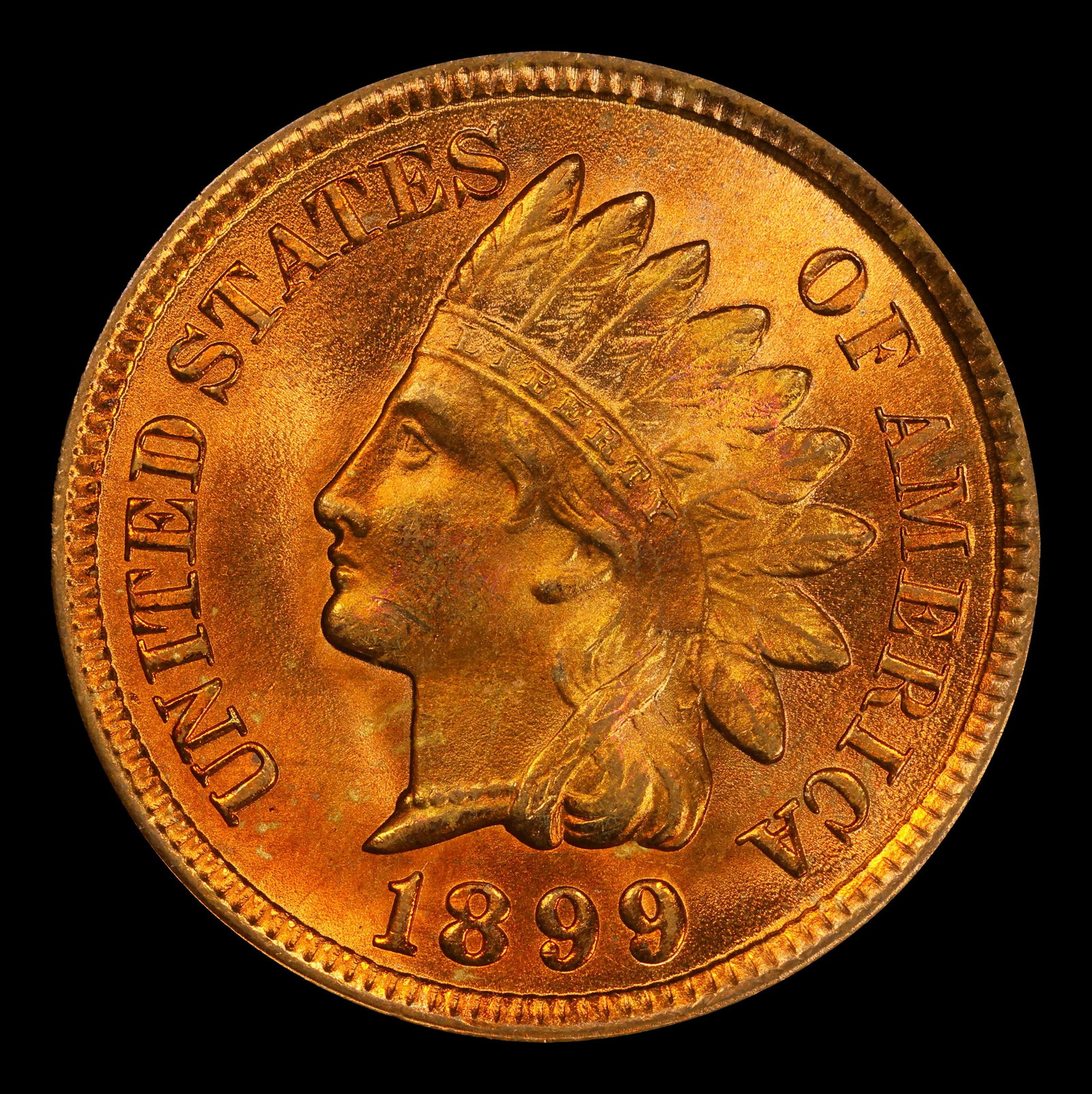 1899 Indian Cent 1c Grades ms65 rd - 2