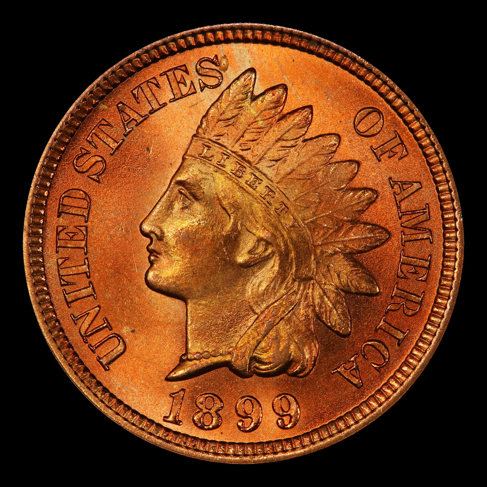 1899 Indian Cent 1c ms66+ rd SEGS - 2