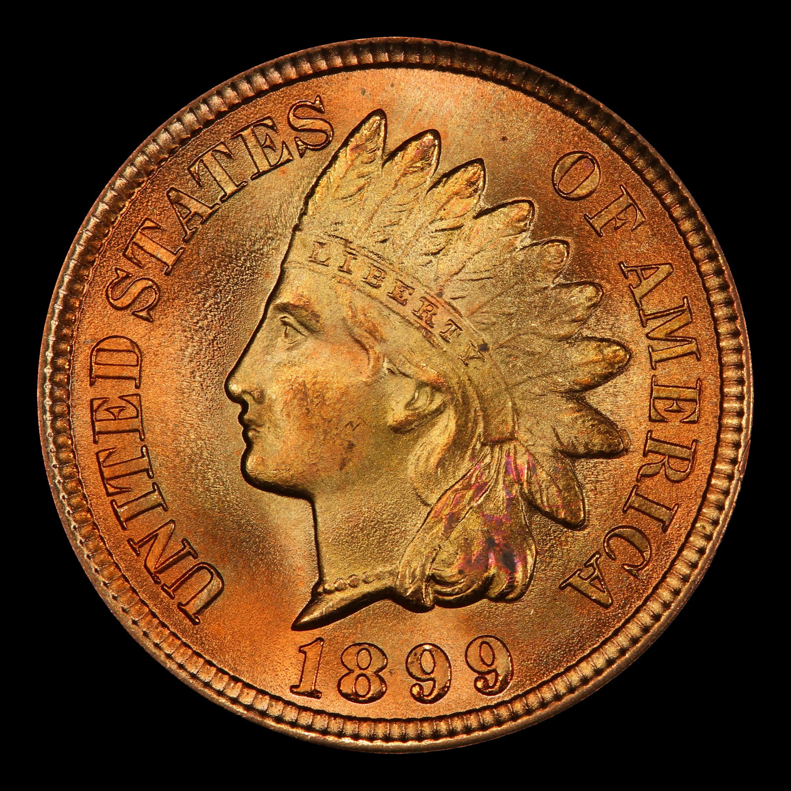 1899 Indian Cent Near Top Pop! 1c ms67 rd SEGS - 2