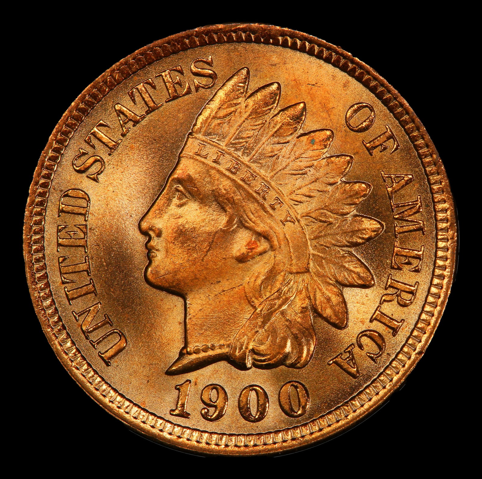 1900 Indian Cent Near Top Pop! 1c ms66+ rd SEGS - 2