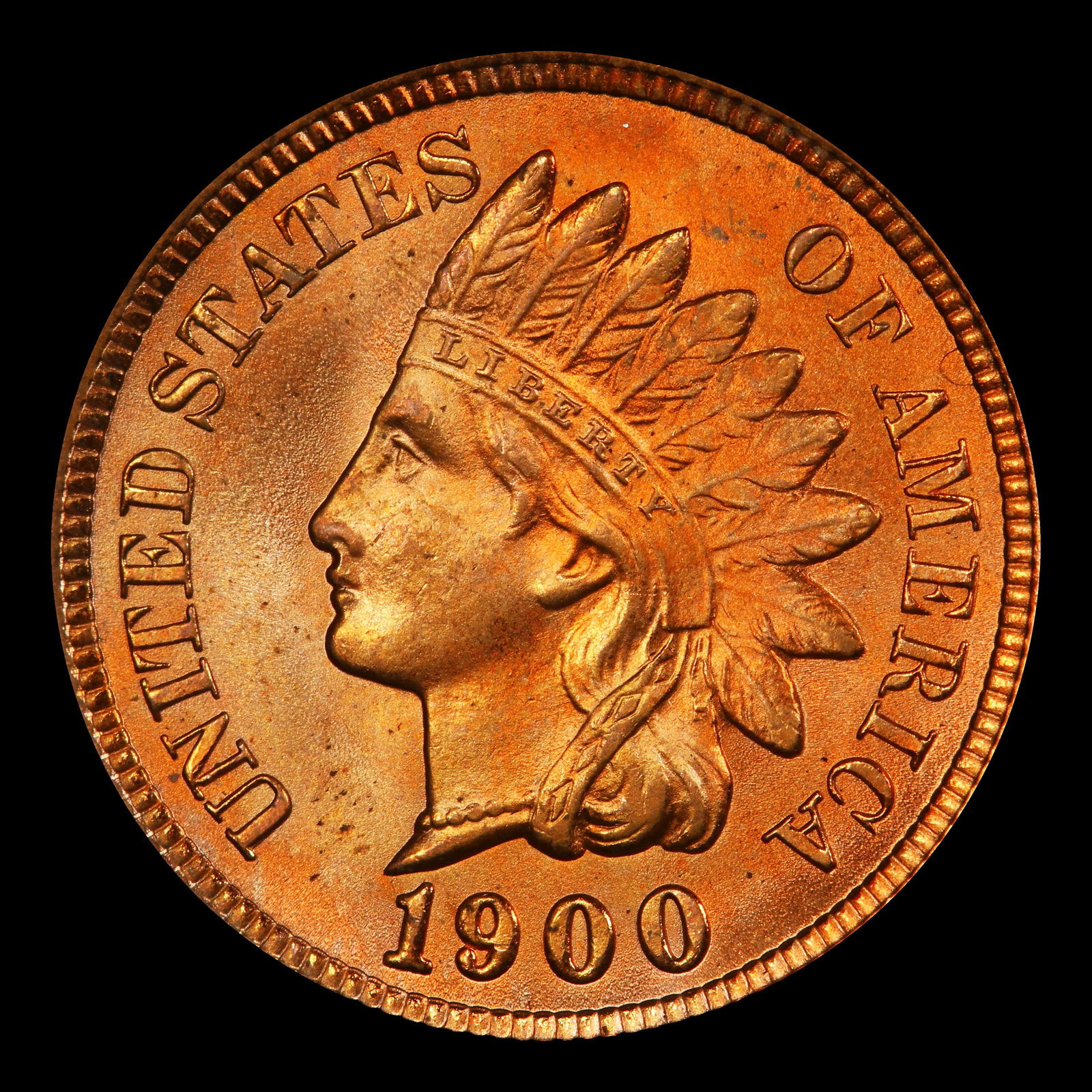 1900 Indian Cent Near Top Pop! 1c ms66+ rd SEGS - 2