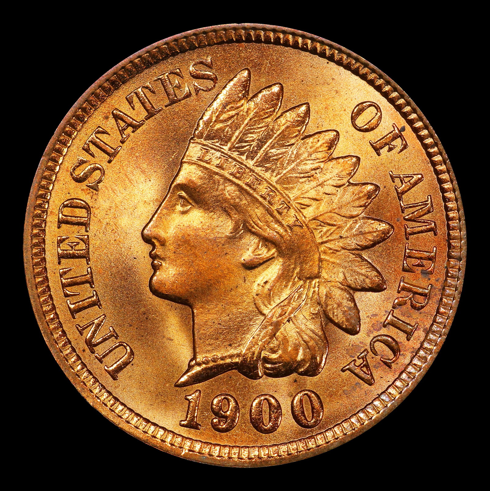 1900 Indian Cent 1c ms66 rd SEGS - 2