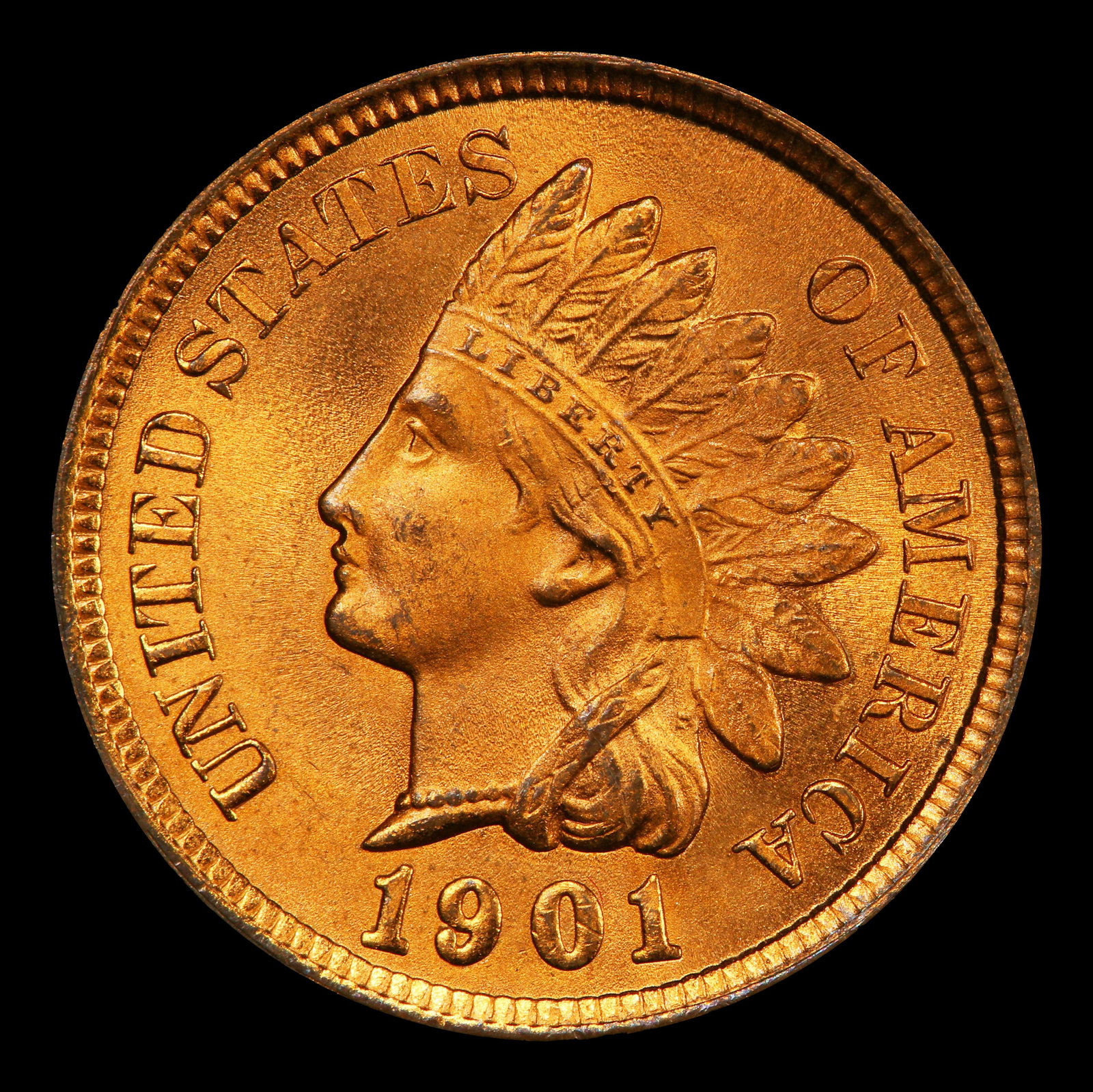 1901 Indian Cent 1c Grades ms65 rd - 2
