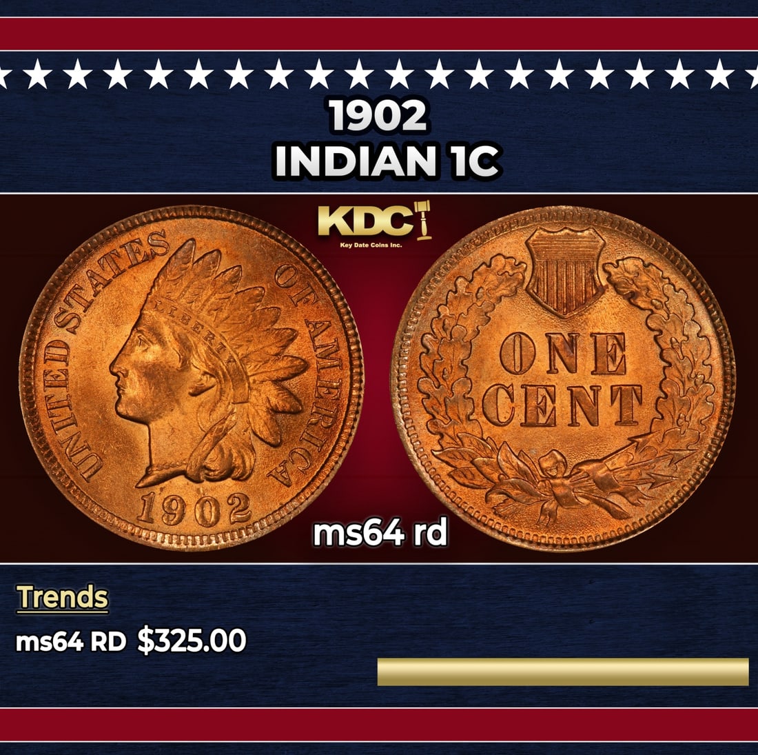 1902 Indian Cent 1c Grades ms64 rd: 1902 Indian Cent 1c Grades ms64 rd.