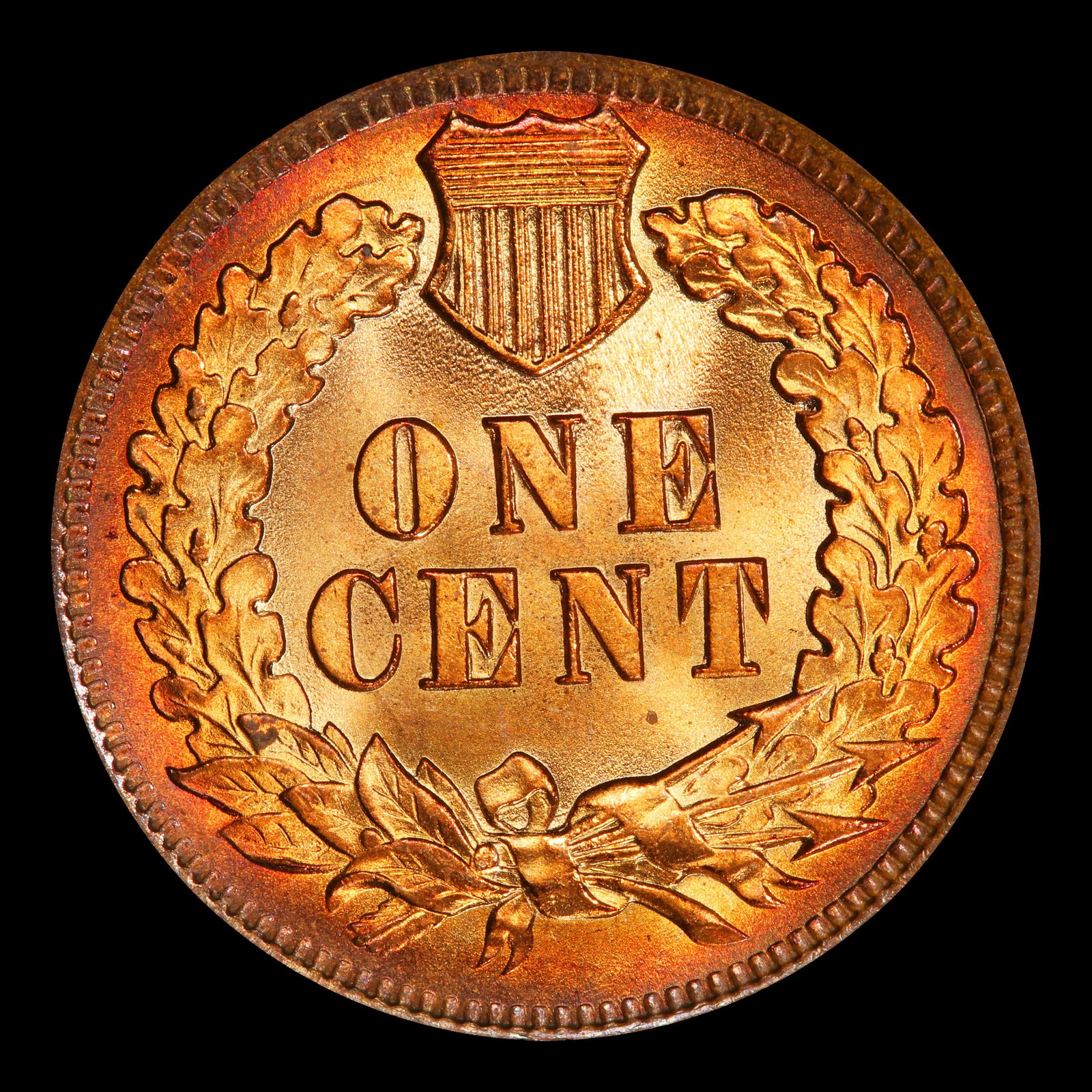 1902 Indian Cent 1c Grades ms64 rd - 3