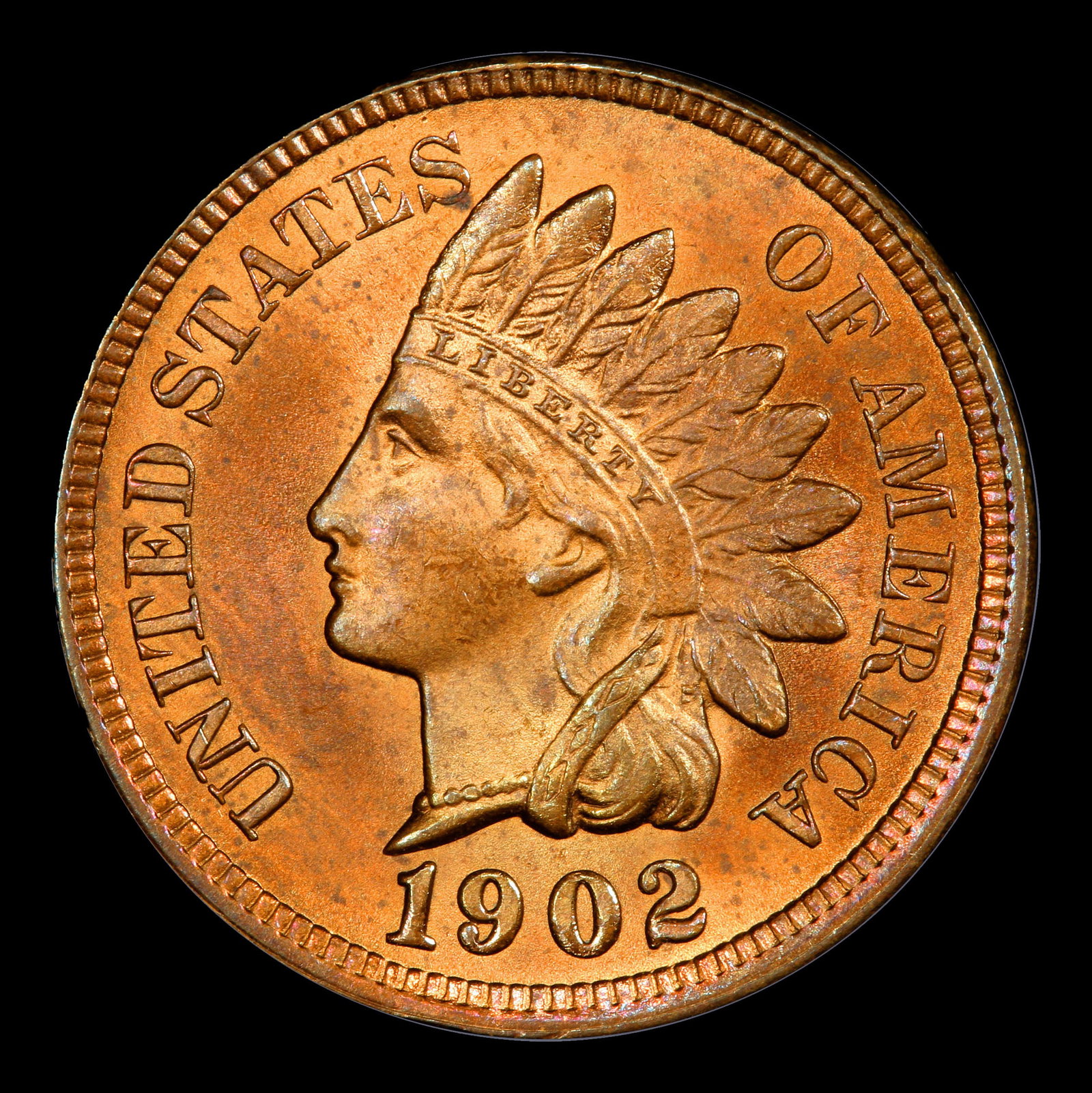 1902 Indian Cent 1c Grades ms65 rb - 2
