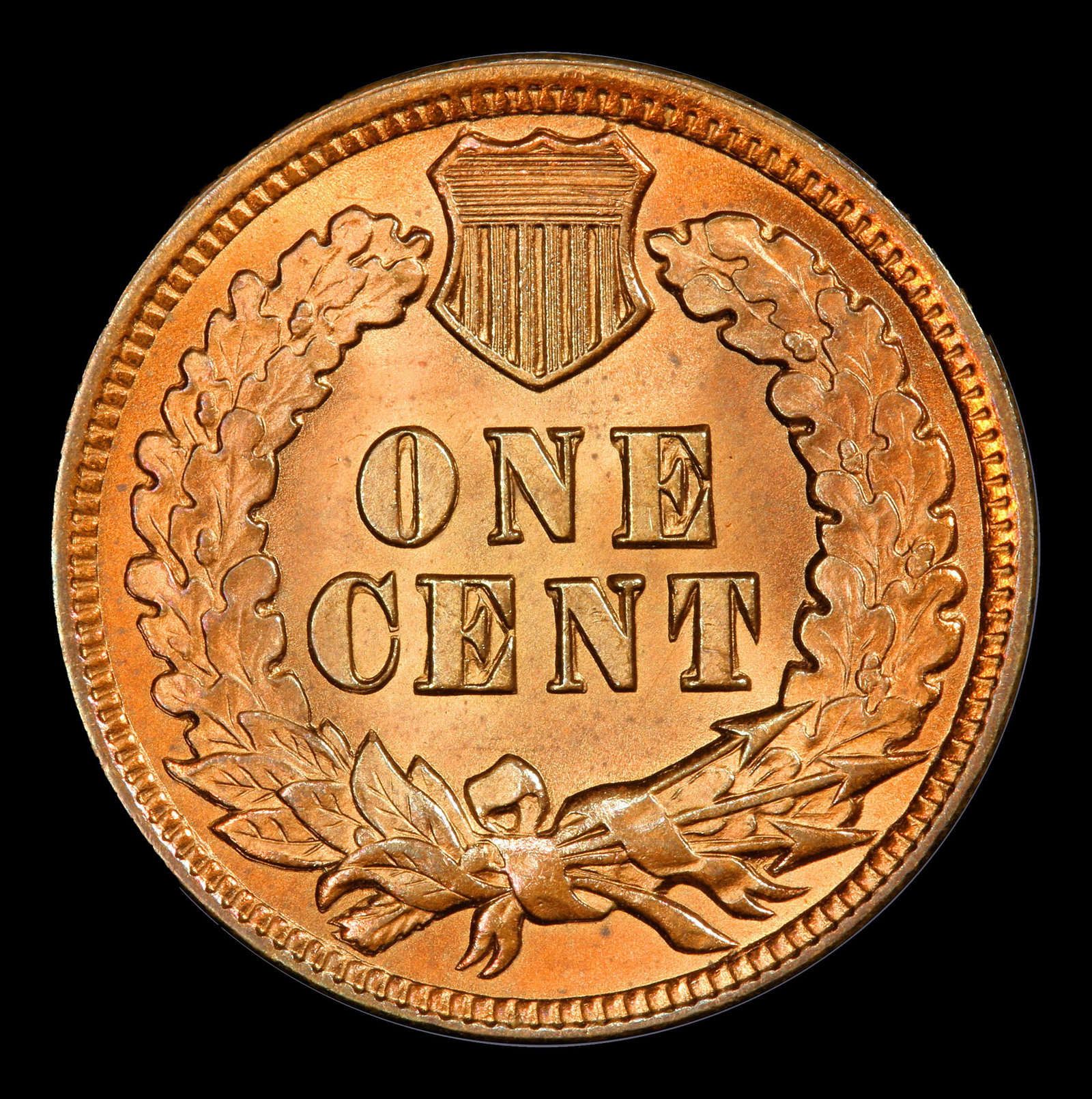 1902 Indian Cent 1c Grades ms65 rb - 3