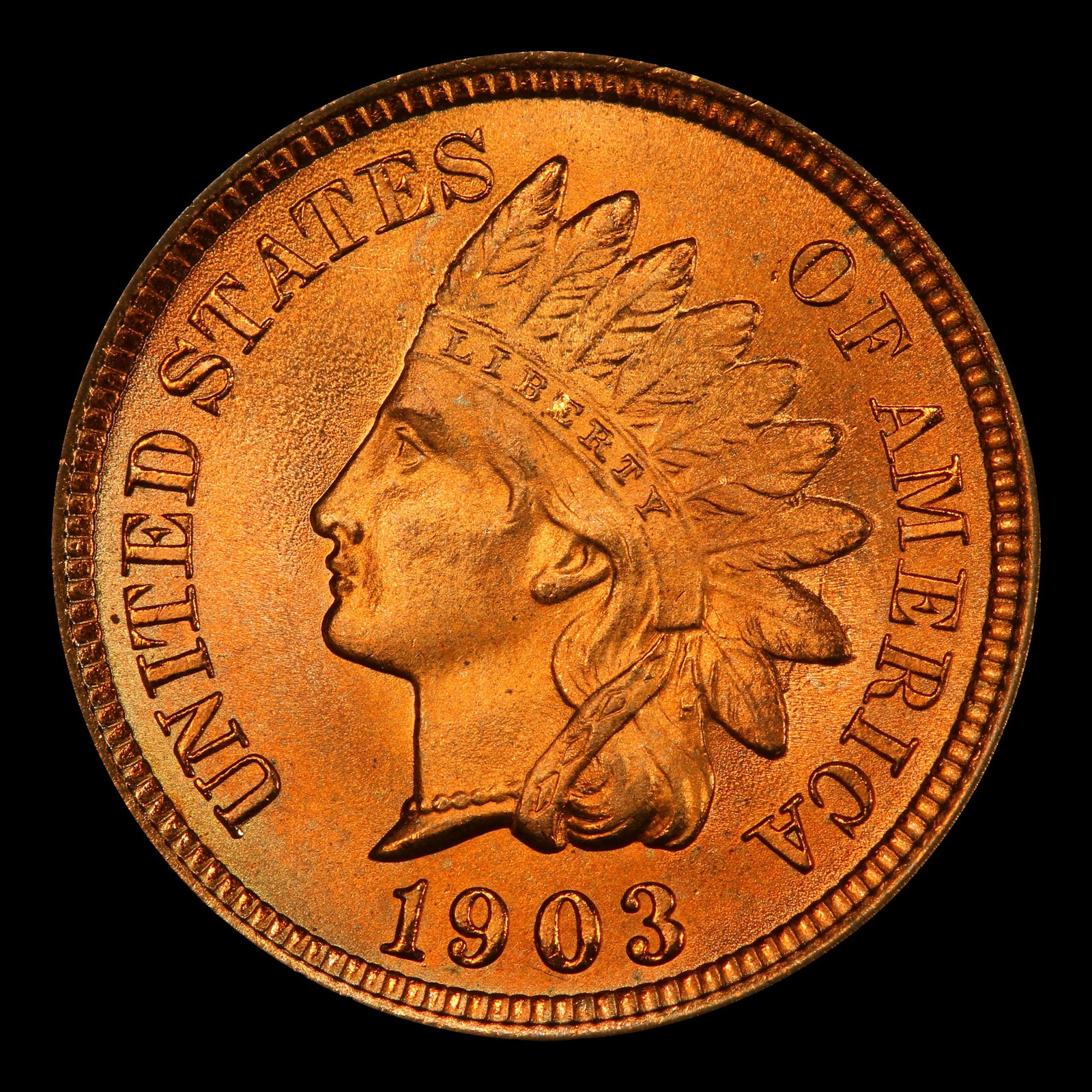 1903 Indian Cent 1c ms66 rd SEGS - 2