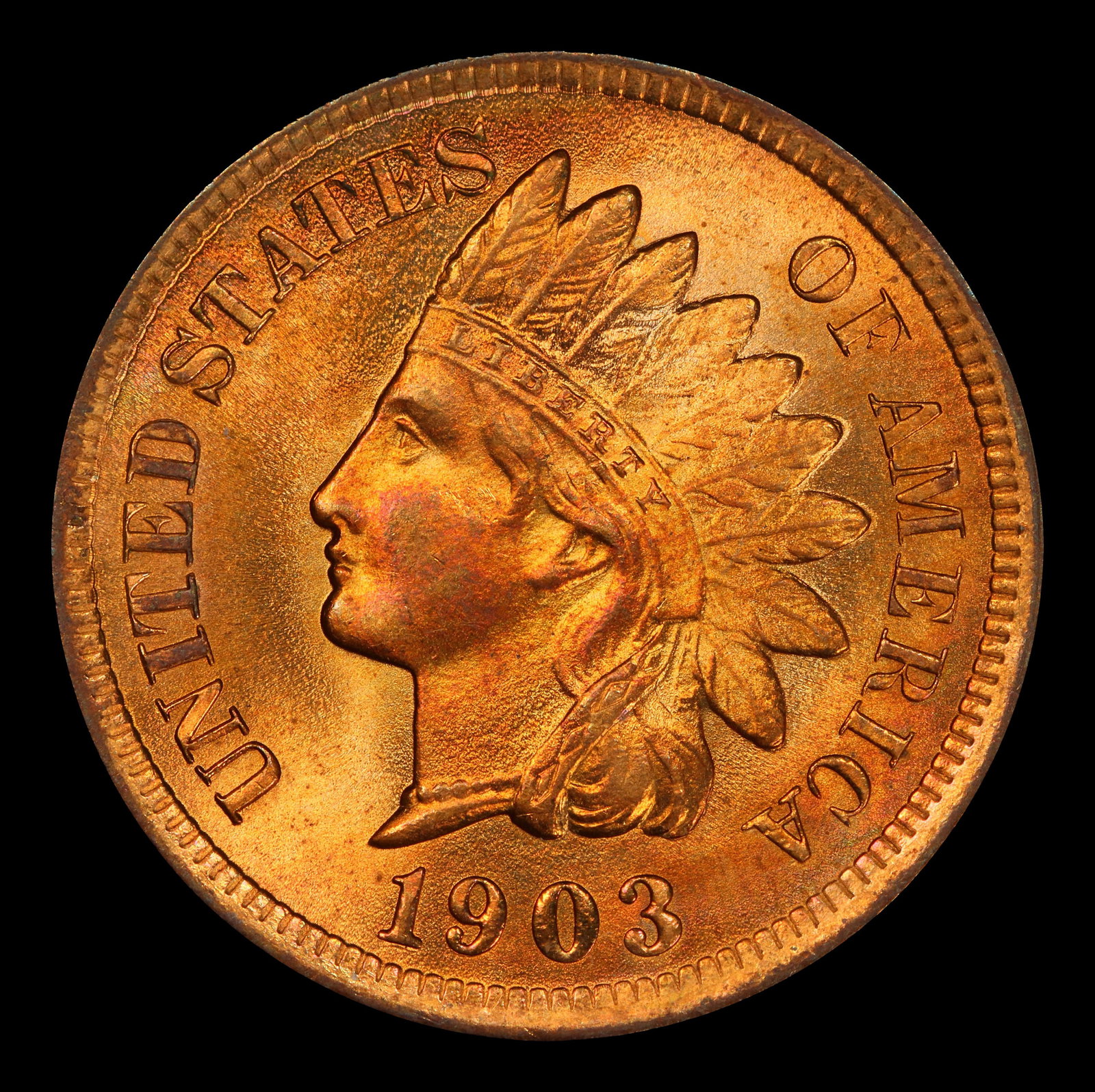 1903 Indian Cent Near Top Pop! 1c ms67 rd SEGS - 2