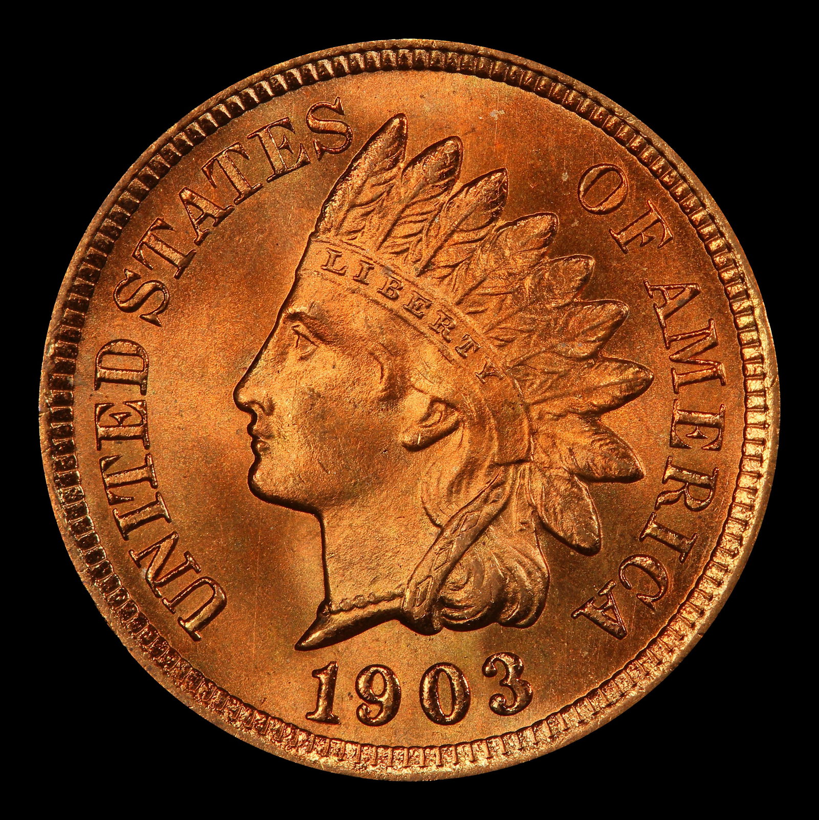 1903 Indian Cent Near Top Pop! 1c ms67 rd SEGS - 2