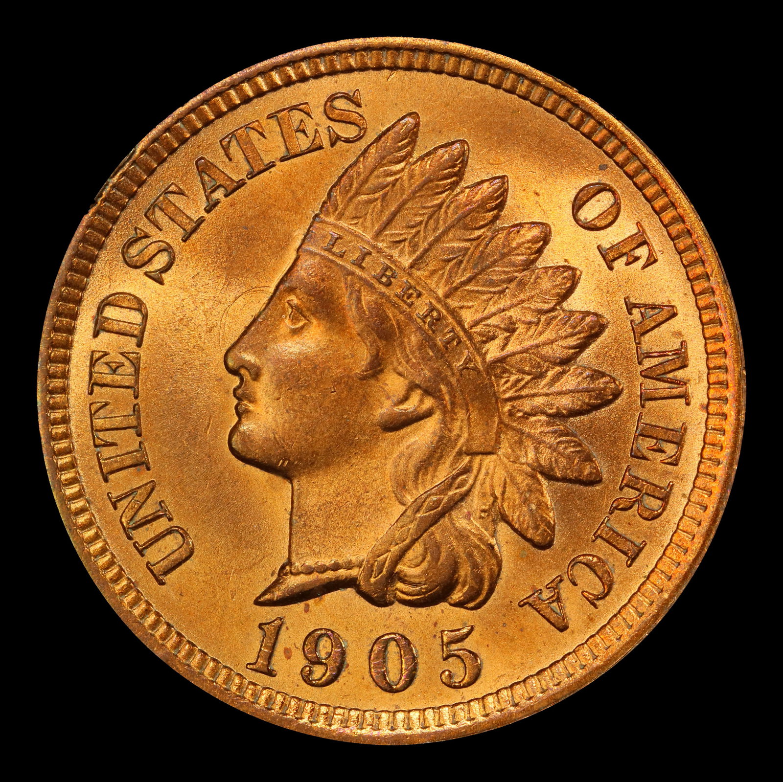 1905 Indian Cent 1c Grades ms65 rd - 2