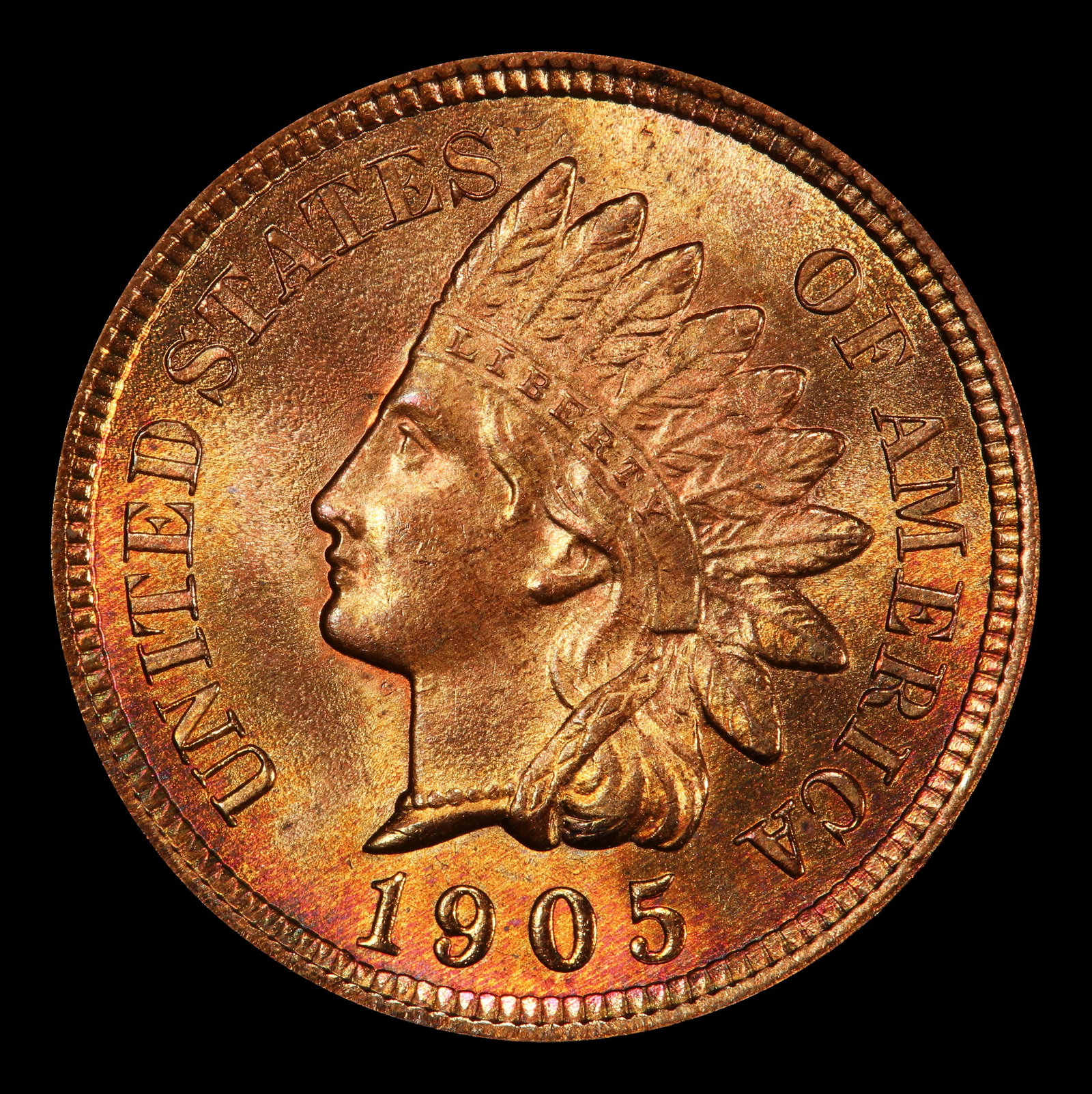 1905 Indian Cent 1c Grades ms66 rb - 2