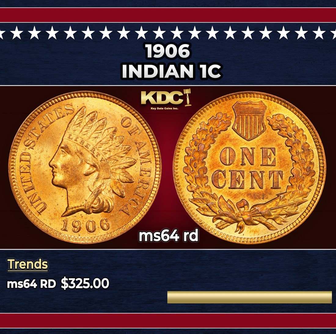 1906 Indian Cent 1c Grades ms64 rd: 1906 Indian Cent 1c Grades ms64 rd.