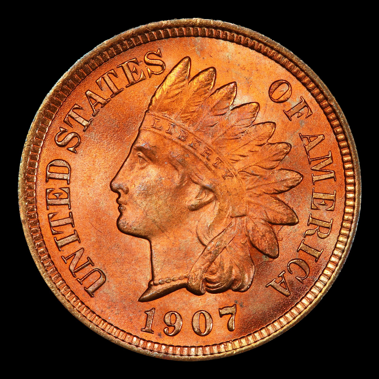 1907 Indian Cent Near Top Pop! 1c ms66+ rd SEGS - 2