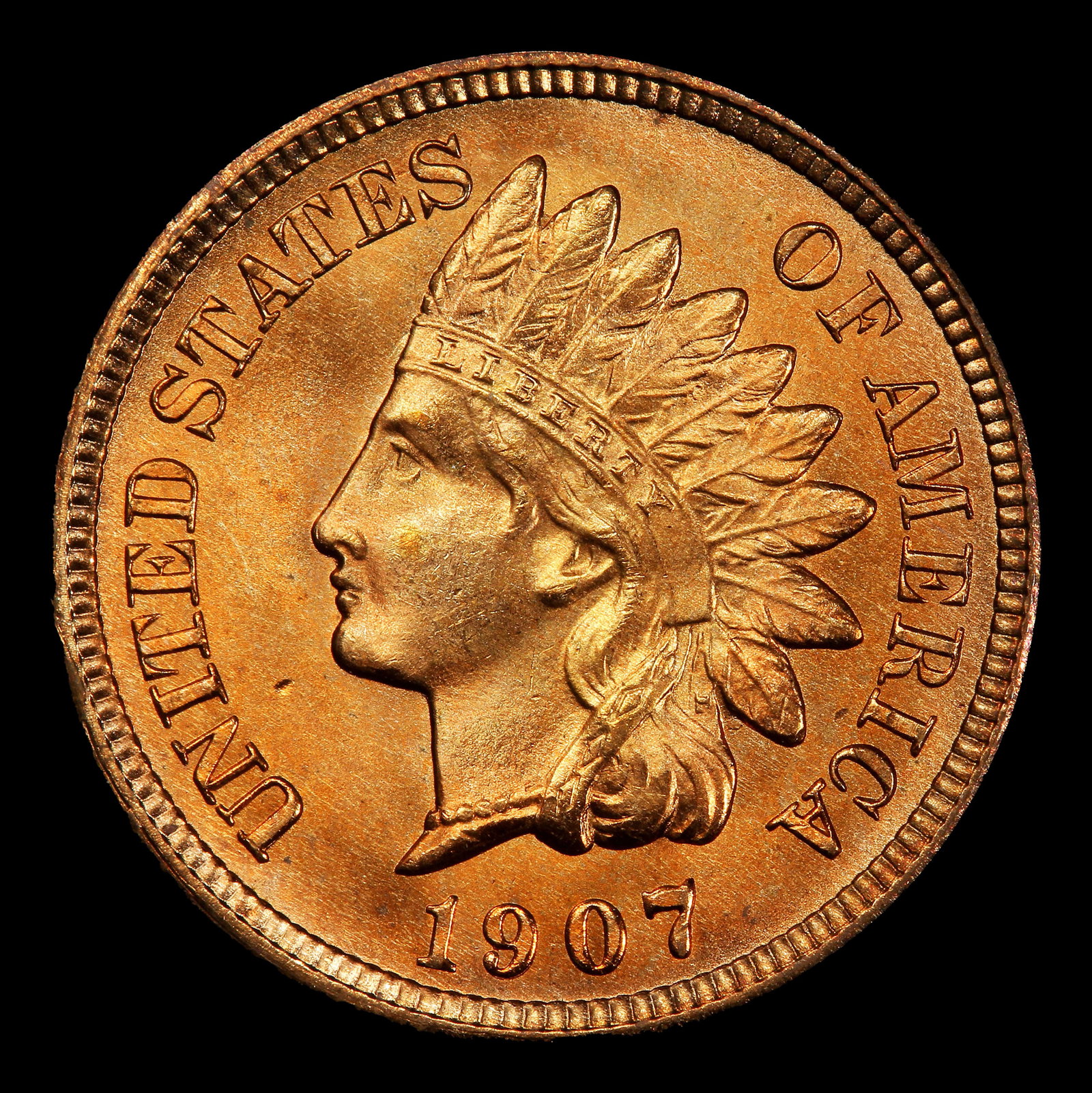 1907 Indian Cent Near Top Pop! 1c ms66+ rd SEGS - 2