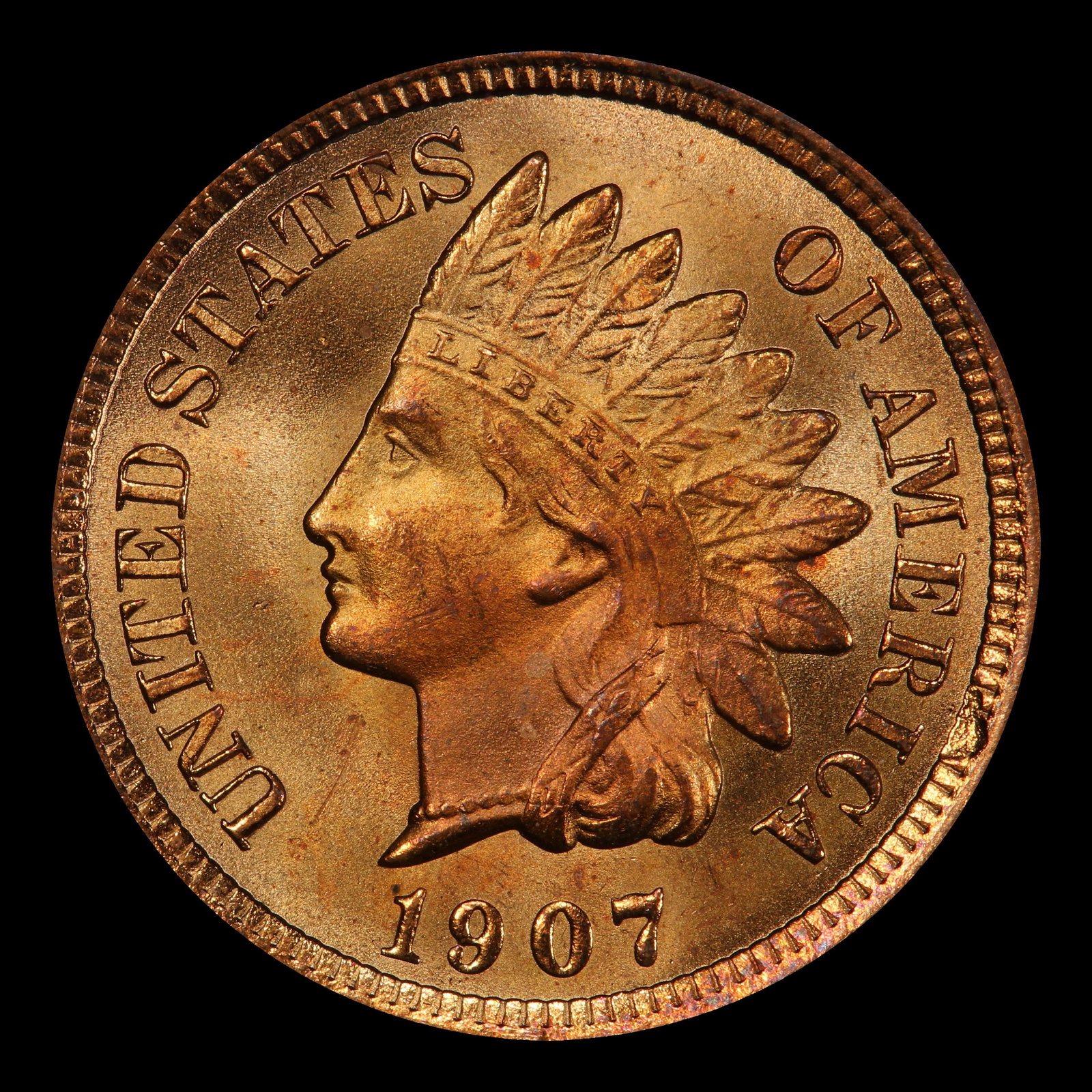 1907 Indian Cent Near Top Pop! 1c ms66+ rd SEGS - 2