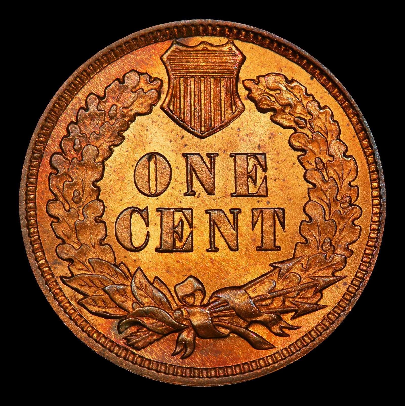 1909 Indian Cent 1c Grades ms65 rb - 3