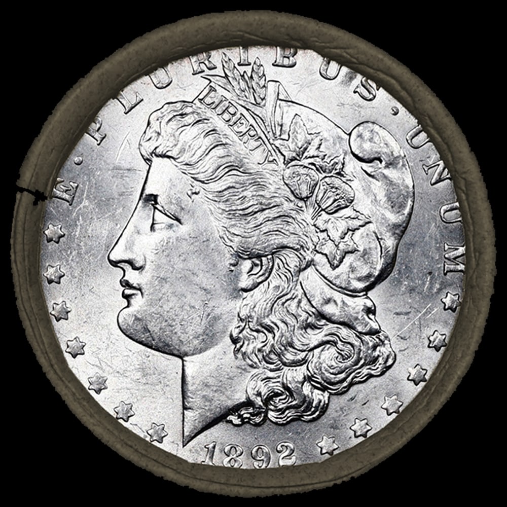 10 Coin SEARS UNC Morgan Silver Dollar $1 Roll 1892/'S' Rev Ends - 2