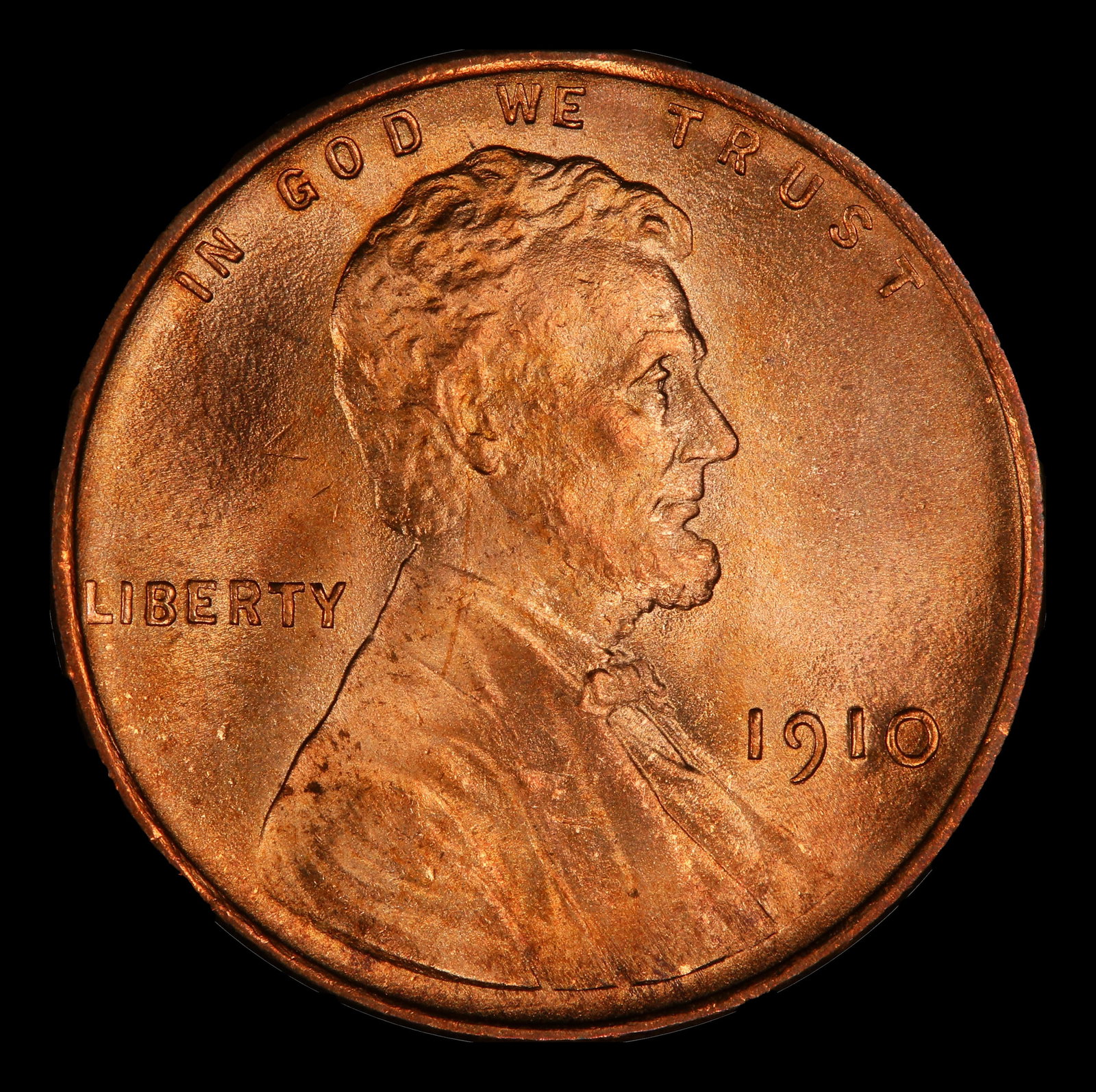 1910-p Lincoln Cent Near Top Pop! 1c ms66+ rd SEGS - 2